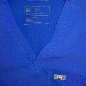 “Denim” Blue Figs One Pocket Scrub Top